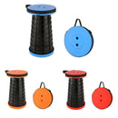 Portable Telescopic Folding Stool Travel Outdoor Seat Compact Retractable Chair - Orange