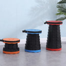 Portable Telescopic Folding Stool Travel Outdoor Seat Compact Retractable Chair - Orange