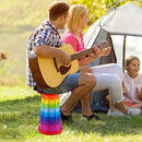Rainbow Telescopic Folding Stool Thickened Travel Outdoor Seat for Camping - Orange