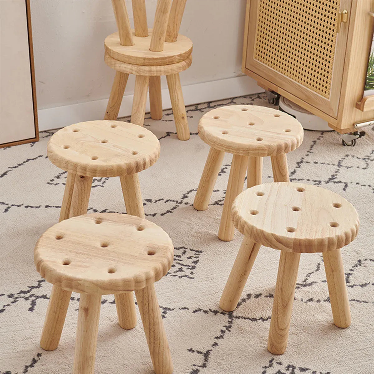 Home Wooden Shoe Bench Small Bench Wood Construction for Entryway Living Room