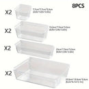 Transparent Plastic Drawer Organiser Set Multifunctional Desktop Storage Box - 13PCS