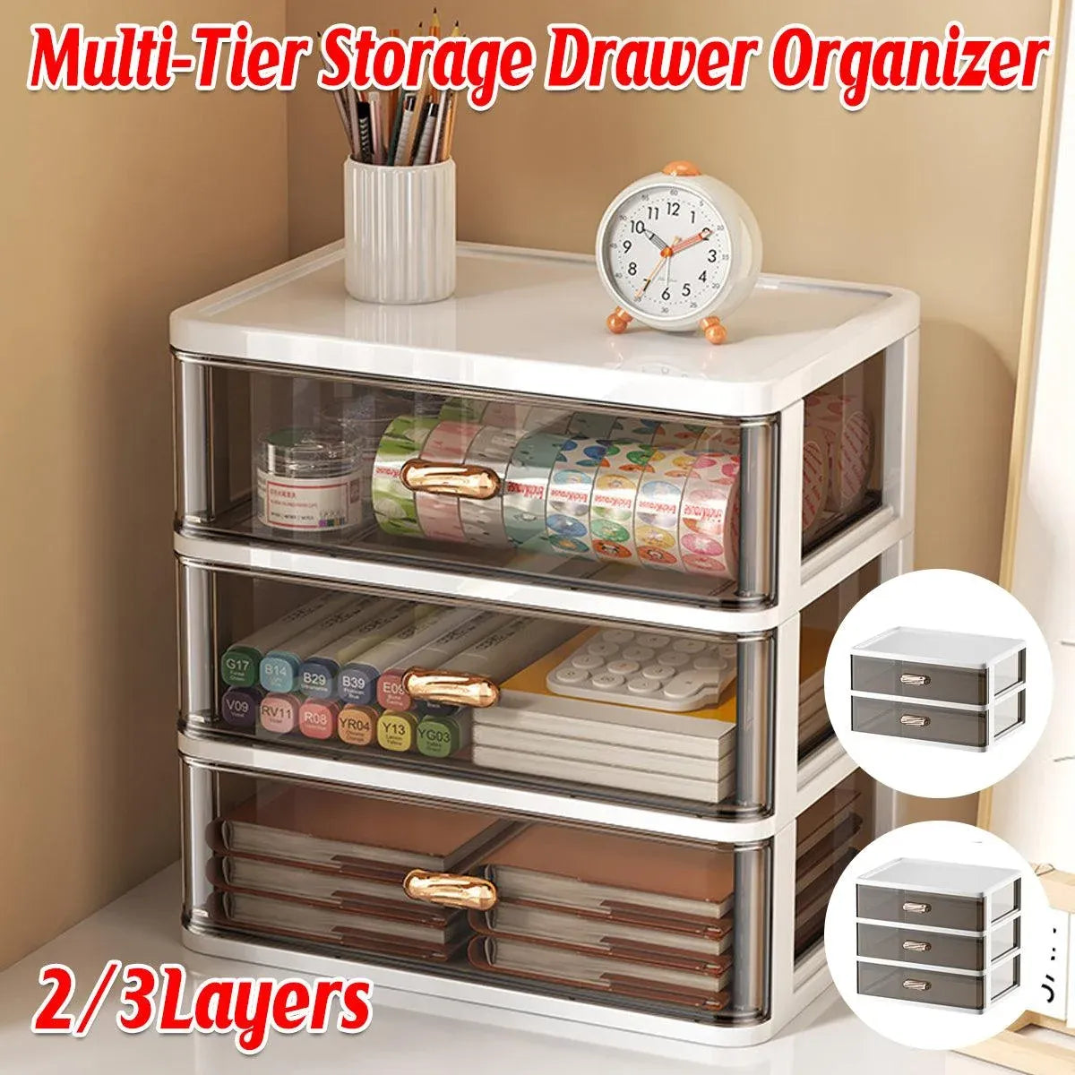2/3 Tier Organizer Storage Shelf Multi Functional Cosmetic Bathroom Organizer Rack - Three-Layer