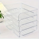 File Storage Box Set 4 Tier Stackable Desktop Organizer for School Office Desk
