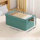 4pcs Foldable Clothes Storage Box Organizer Fabric Storage Box for Organization - Green