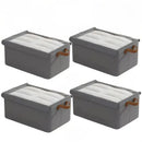4pcs Foldable Clothes Storage Box Organizer Fabric Storage Box for Organization - Grey