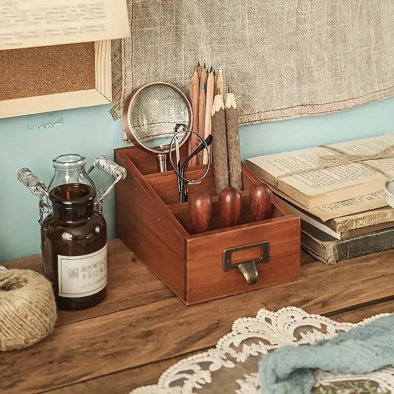 Wooden Desktop Shelf Organizer Storage Rack Office Home Workspace Accessories