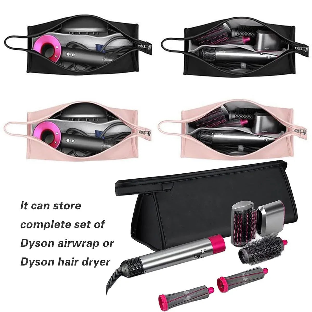 Durable 2pcs Hairdryer Hair Straightener Curler Storage Organizer Bags Set