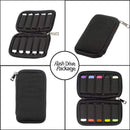 3PCS Large Capacity USB Flash Drive Storage Case Portable Black U Disk Bag