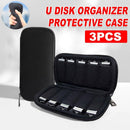 3PCS Large Capacity USB Flash Drive Storage Case Portable Black U Disk Bag