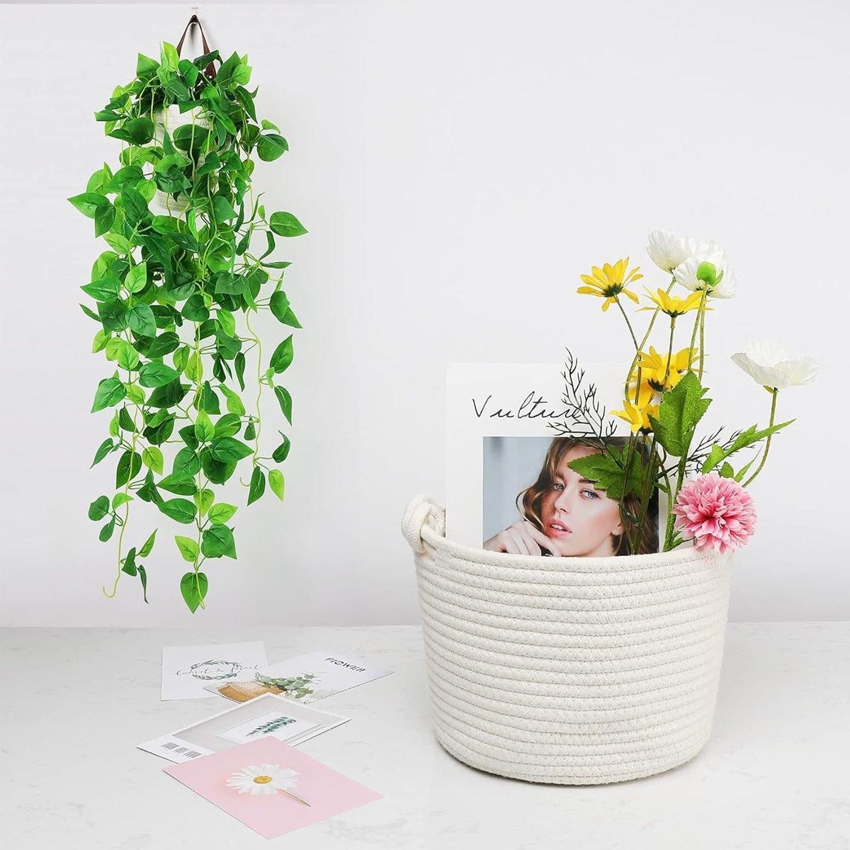Twist Handle Round Storage Basket Durable Storage Bag Organiser Laundry Holder