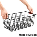 2pcs Wire Storage Basket Durable Metal Kitchen Cabinet Pantry Office Organiser