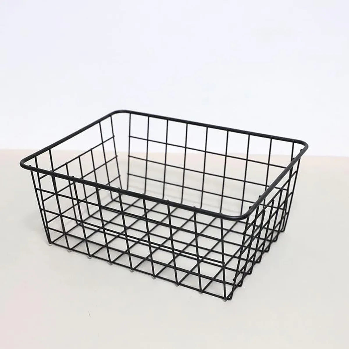 2pcs Wire Storage Basket Durable Metal Kitchen Cabinet Pantry Office Organiser