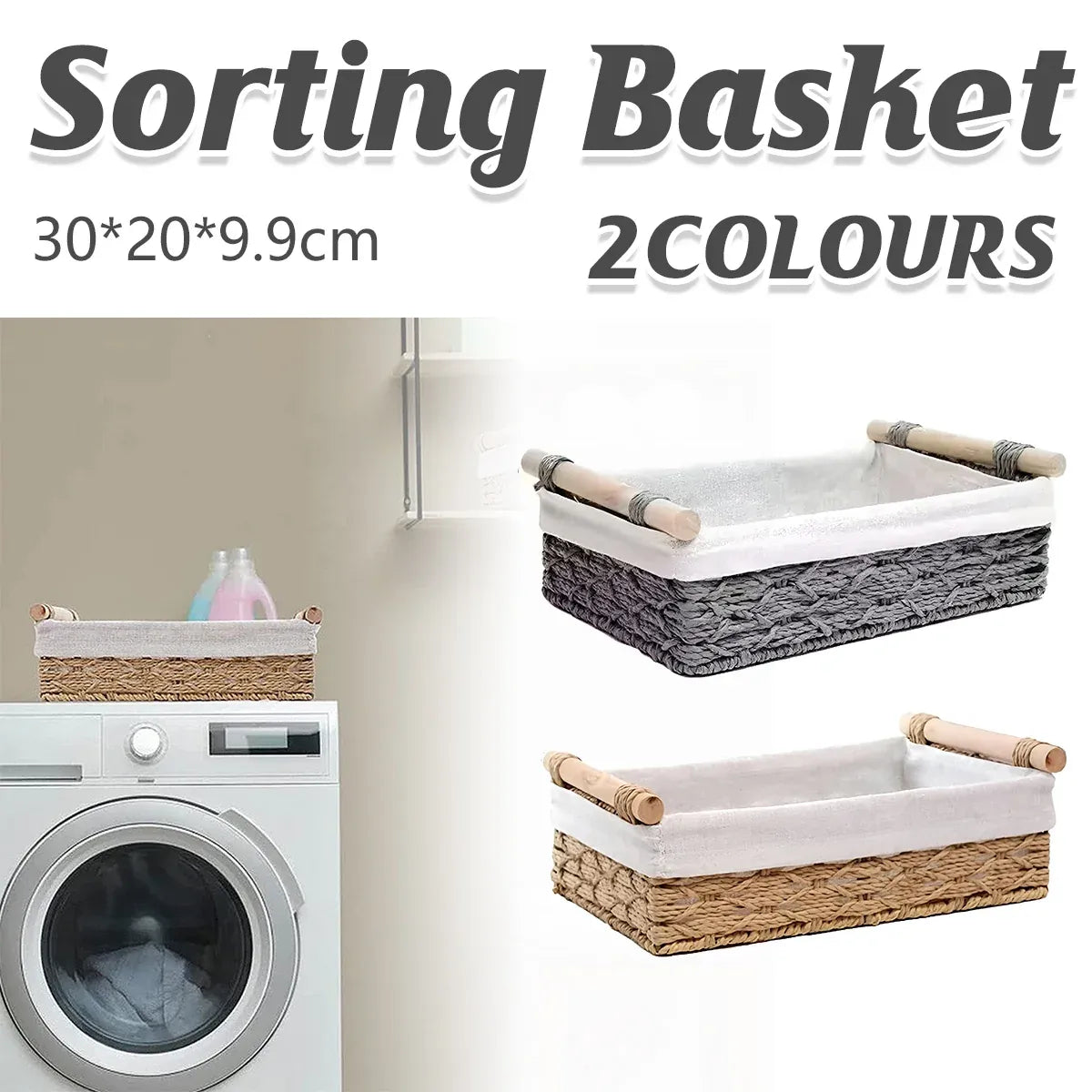 Desktop Storage Basket Storage Box Organization Basket Home Office Organizer - Beige