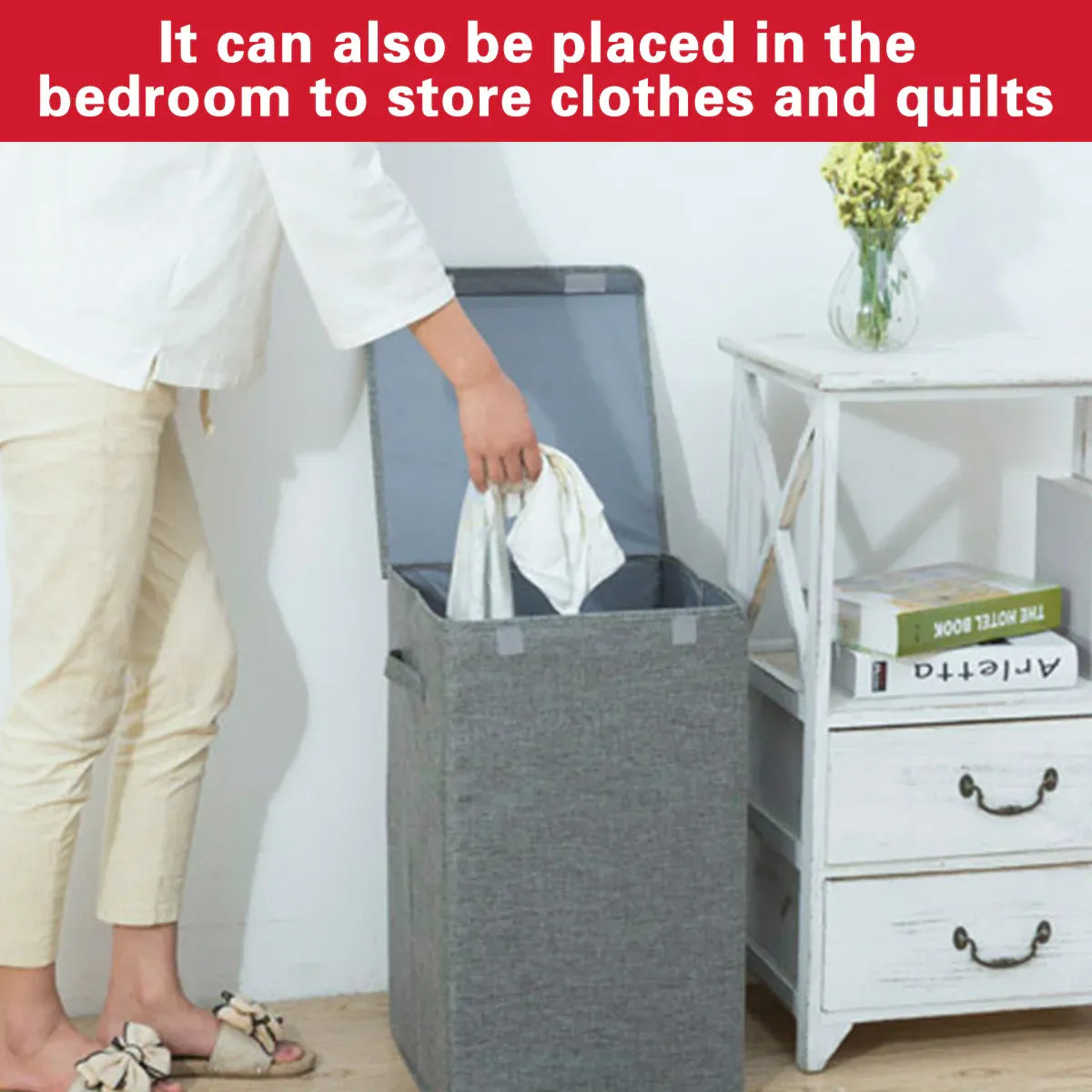 Foldable Laundry Basket Large Cloth Organizer Dirty Clothes Hamper Storage Bin