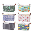 2pcs Foldable Cotton Linen Storage Baskets Home Organizer Box Office Supplies - Haig