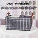 2pcs Foldable Cotton Linen Storage Baskets Home Organizer Box Office Supplies - Haig