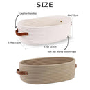 Oval Storage Basket with Handles Shelf Organiser Bin Laundry Toy Container - Khaki