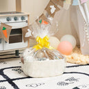 1-Piece White Cotton Rope Storage Basket with Handles