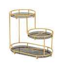 Round Multi-Tier Metal Storage Rack for Bathroom Vanity Kitchen Storage Rack - Black