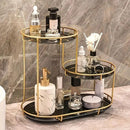 Round Multi-Tier Metal Storage Rack for Bathroom Vanity Kitchen Storage Rack - Black