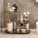 Round Multi-Tier Metal Storage Rack for Bathroom Vanity Kitchen Storage Rack - Black
