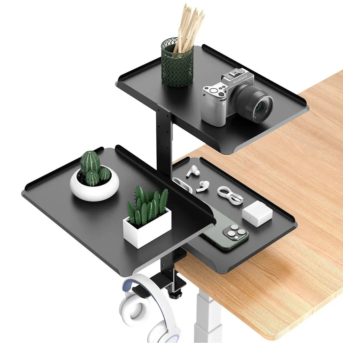 3 Tier Multi Function Stable Side Table Shelf Desk Edge Home Office Space Saving