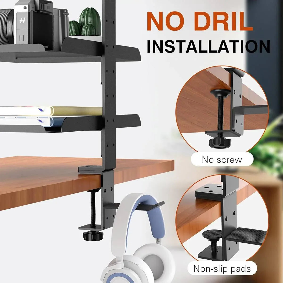 3 Tier Multi Function Stable Side Table Shelf Desk Edge Home Office Space Saving