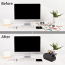 PU Leather Desktop Organiser Remote Control Office Cosmetic Storage Box Holder