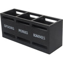 Black Three-Compartment Cutlery Organiser 25.5 x 8.7 x 11 cm - 1 Piece
