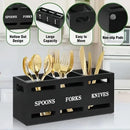 Black Three-Compartment Cutlery Organiser 25.5 x 8.7 x 11 cm - 1 Piece