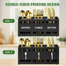 Black Three-Compartment Cutlery Organiser 25.5 x 8.7 x 11 cm - 1 Piece