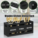 Black Three-Compartment Cutlery Organiser 25.5 x 8.7 x 11 cm - 1 Piece