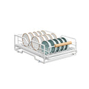 Pull Out Storage Rack Kitchen Dish Bowl Organiser Carbon Steel 40 x 30 x 13cm - Bowl Rack