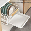 Pull Out Storage Rack Kitchen Dish Bowl Organiser Carbon Steel 40 x 30 x 13cm - Bowl Rack