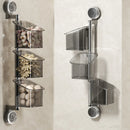 3PCS Wall-Mounted Spice Storage Box 180-Degree Rotatable Removable Design