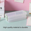 3PCS Clear Plastic Desktop Storage Box 2 Layer Holder DIY Stationery Pencil Case - Green