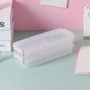 3PCS Clear Plastic Desktop Storage Box 2 Layer Holder DIY Stationery Pencil Case - Green