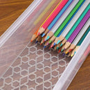 3PCS Clear Plastic Desktop Storage Box 2 Layer Holder DIY Stationery Pencil Case - Green