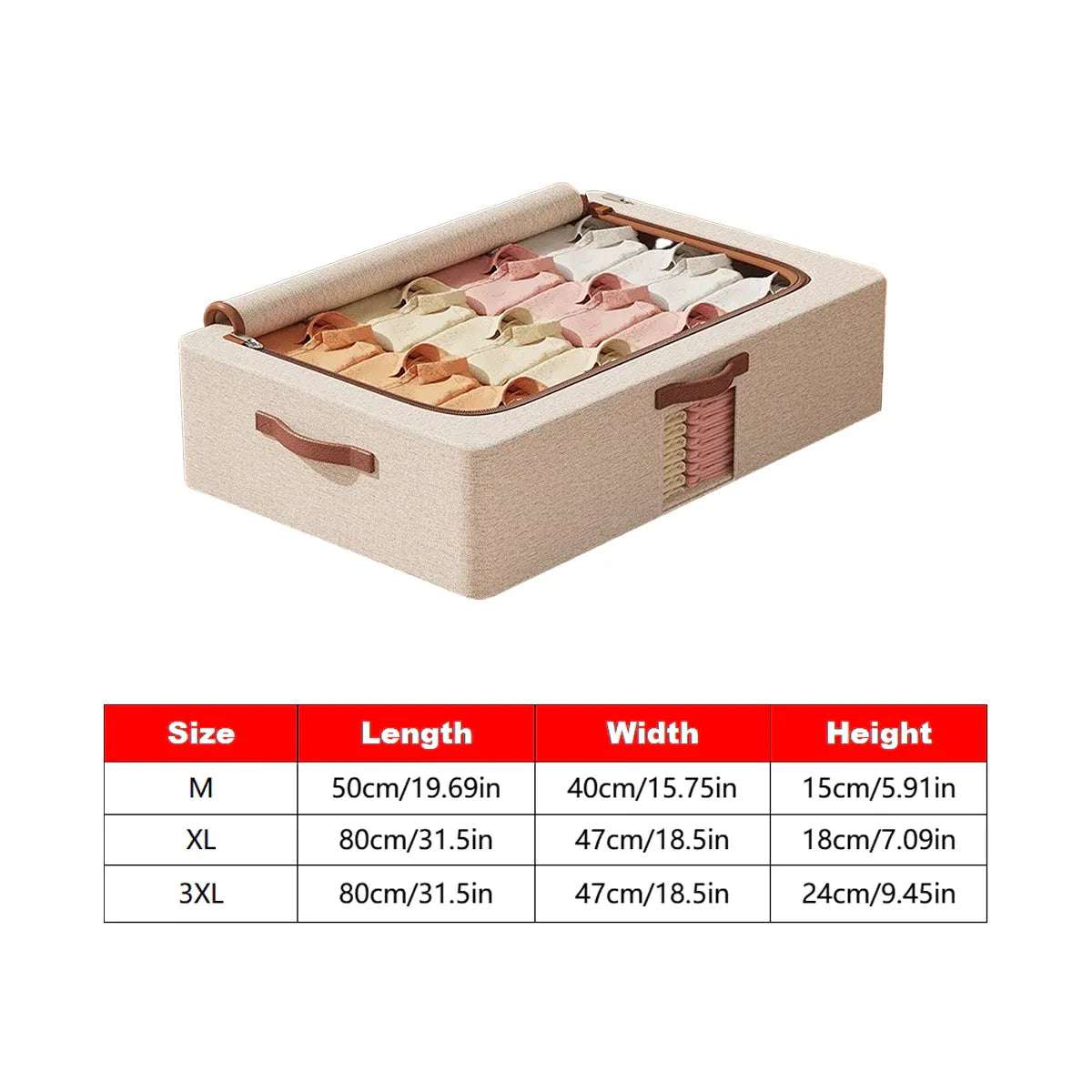 Home Foldable Under Bed Storage Box Clothes Shoes Bedding Dustproof Space Saving - 3XL