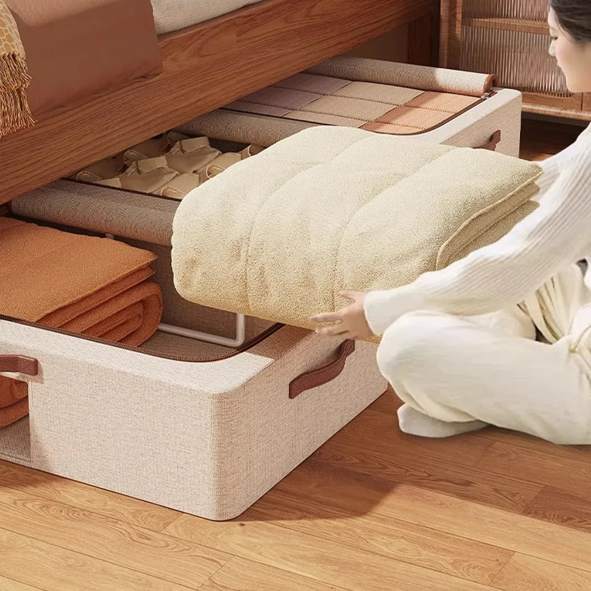 Home Foldable Under Bed Storage Box Clothes Shoes Bedding Dustproof Space Saving - 3XL