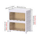 Foldable Storage Cabinet Space Saving Sturdy for Home Bedroom Living Room - 2 Tier