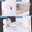 Foldable Storage Cabinet Space Saving Sturdy for Home Bedroom Living Room - 2 Tier