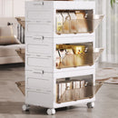 Foldable Storage Cabinet Space Saving Sturdy for Home Bedroom Living Room - 2 Tier