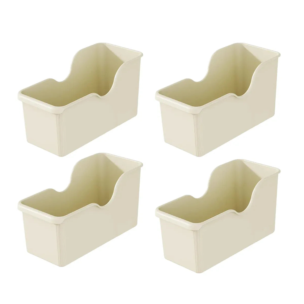 4PCS Wheeled Kitchen Storage Box Large Capacity for Pots Spice Bottles