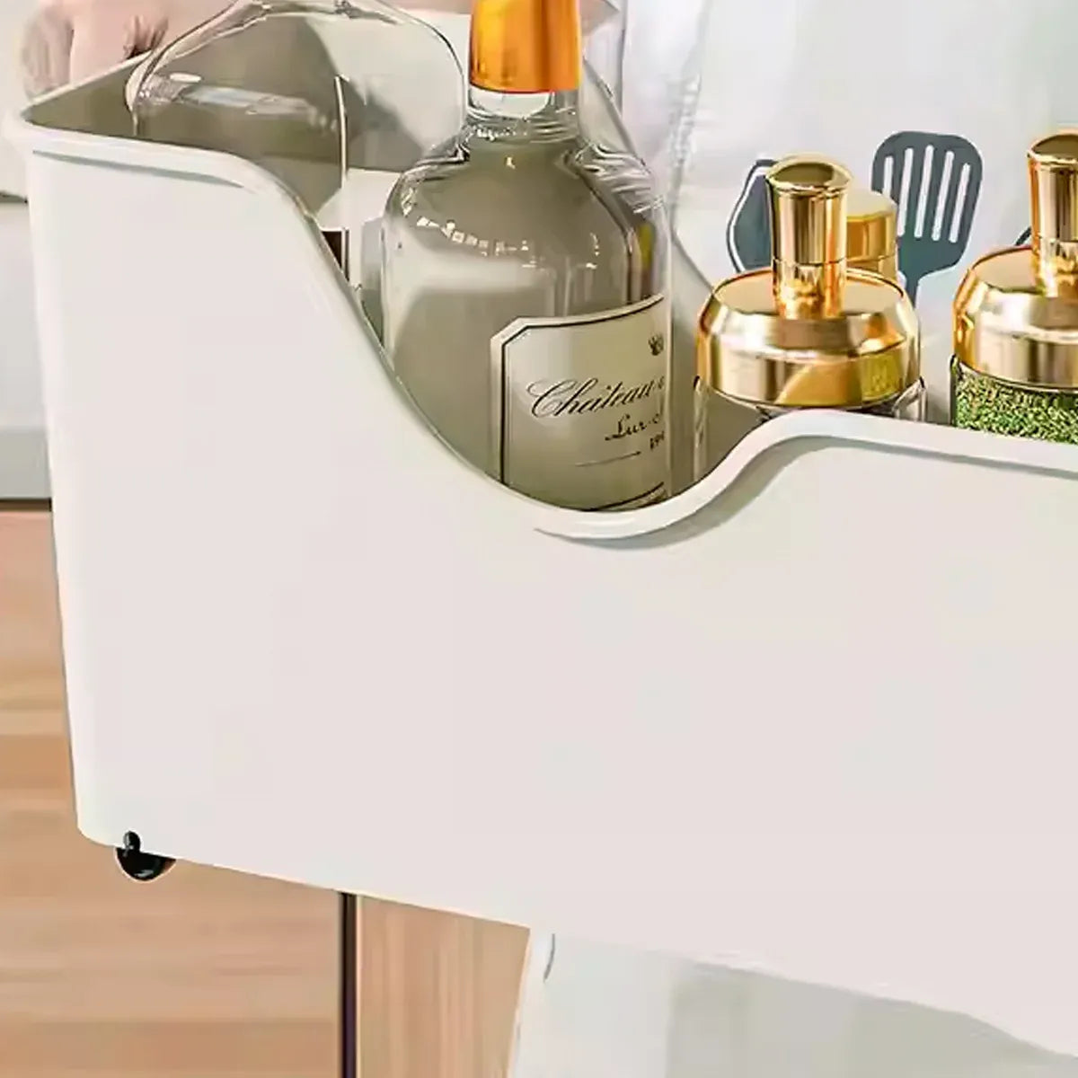 4PCS Wheeled Kitchen Storage Box Large Capacity for Pots Spice Bottles