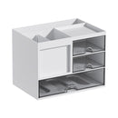 1-Piece Clear Desktop Drawer Organiser with 10 Labelling Cards
