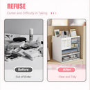 1-Piece Clear Desktop Drawer Organiser with 10 Labelling Cards
