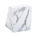 1-Piece White Marble-Pattern Three-Compartment Desktop Organiser