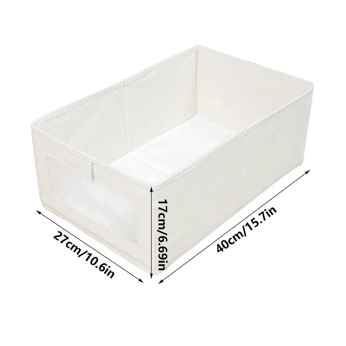 4pcs Visual Window Shirt Organizer Box Clothing Storage Basket Fabric Organizer