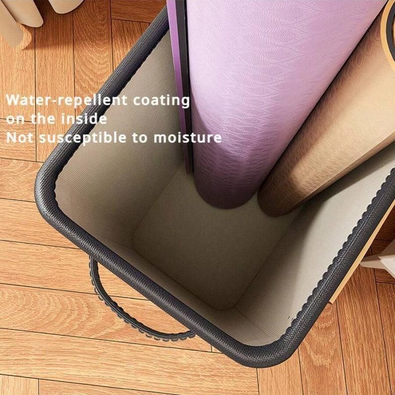 Yoga Mat Storage Box Home Sports Equipment Organiser Basket for Yoga Accessories - Beige